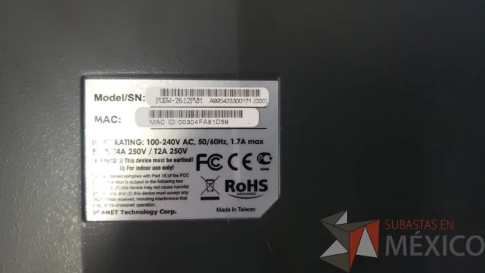 Lote 016 - Switch Planet Ethernet Modelo FGSW-2612PVM - Imagen 3