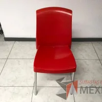 Lote 003 - 4 Sillas de comedor color rojo