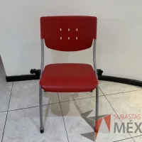 Lote 045 - 2 Sillas de visita con asiento y respaldo color rojo