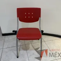 Lote 052 - 2 Sillas de visita con asiento y respaldo color rojo