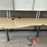 Lote 010 - Estación lineal para 6 personas con cubiertas color madera - Imagen 12