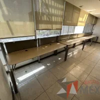 Lote 009 - Estación lineal para 4 personas con cubiertas color madera