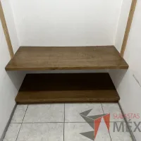 Lote 019 - Juego de 3 repisas con 1 tubo metálico empotrado - Imagen 3