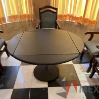 Lote 009 - Mesa redonda convertible a mesa rectangular - Imagen 6