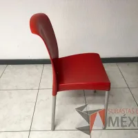 Lote 003 - 4 Sillas de comedor color rojo - Imagen 4