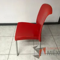 Lote 003 - 4 Sillas de comedor color rojo - Imagen 5