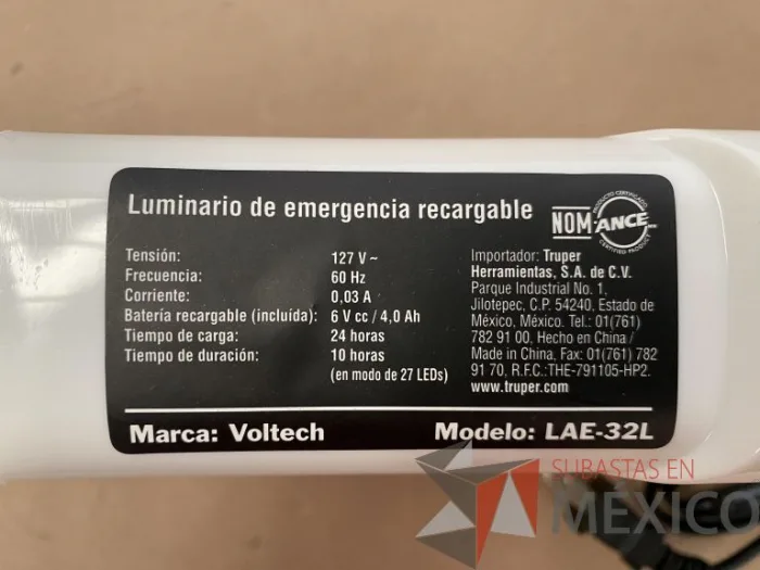 Lote 092 - 81 Luminarias de emergencia VOLTECH, Modelo: LAE-32L - Imagen 4