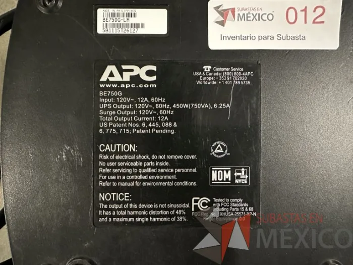 Lote 006 - UPS APC Modelo BE750G - Imagen 9