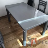Lote 036 - Mesa rectangular de madera color gris - Imagen 2