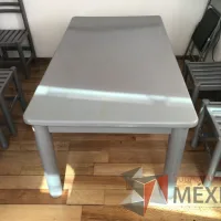 Lote 036 - Mesa rectangular de madera color gris - Imagen 4