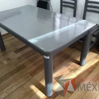 Lote 036 - Mesa rectangular de madera color gris
