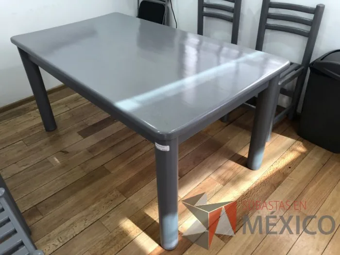 Lote 036 - Mesa rectangular de madera color gris - Imagen 6