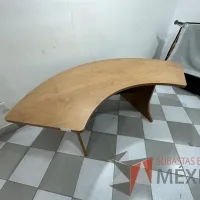 Lote 012 - Mesa semicircular color madera - Imagen 6