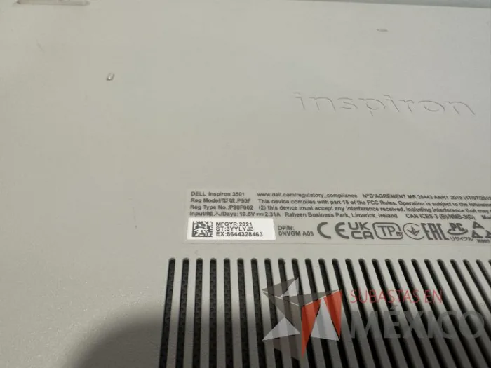 Lote 207 - Laptop Inspiron 3501 Modelo: P90F. - Imagen 3