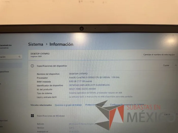 Lote 207 - Laptop Inspiron 3501 Modelo: P90F. - Imagen 11
