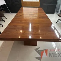 Lote 001 - Mesa de sala de juntas para 10 personas con orificio para conexiones - Imagen 4