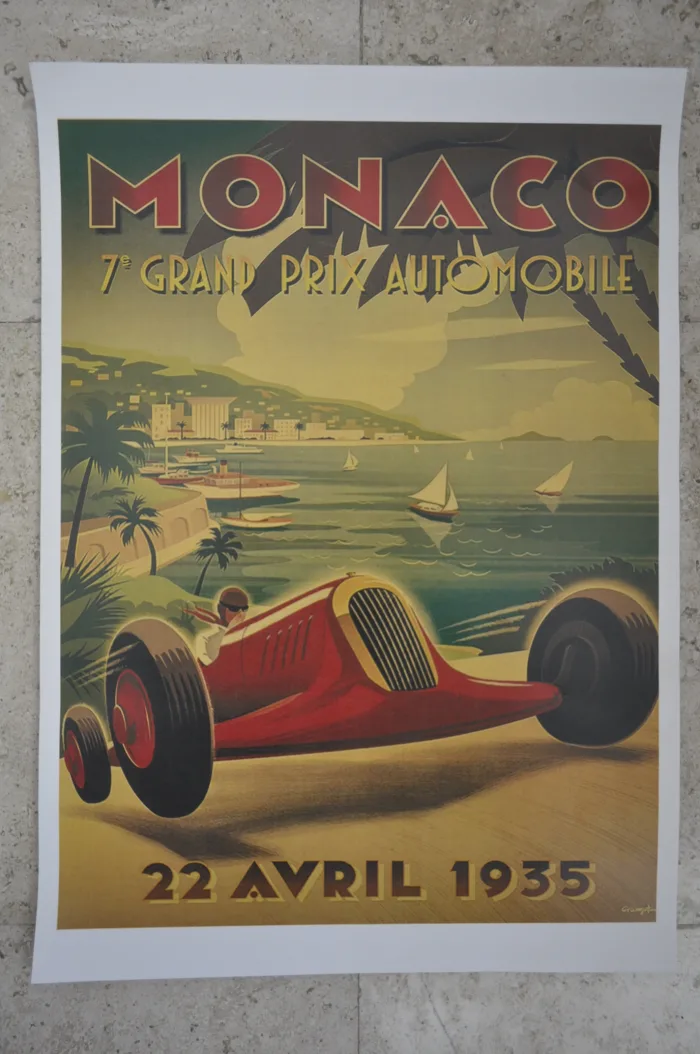 Lote 099 - Un lote de 2 reproducciones: MONACO 7° GRAND PRIX AUTOMOBILE 1935.