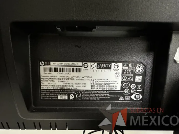 Lote 112 - Computadora de Escritorio de Alto Rendimiento marca HP EliteDesk 705 G3 SFF con 16 GB RAM, 500 GB Disco Duro y Monitor HP de 24" de alta resolución V244h - Imagen 12