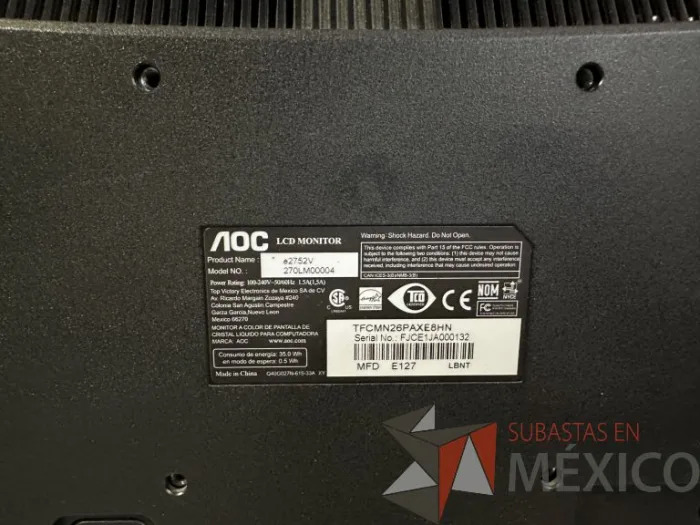 Lote 031 - Monitor de 27".   Modelo: e2752V - Imagen 7