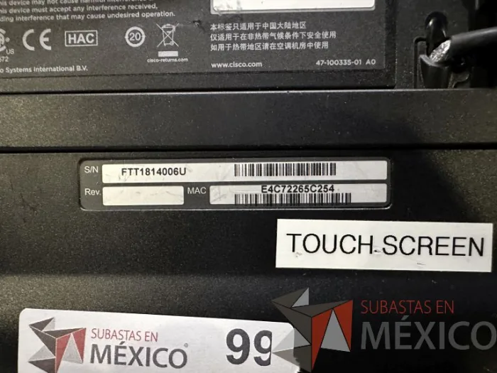 Lote 010 - Cisco TelePresence 8 Touch Screen CTS-CTRL-DVC8 - Imagen 4