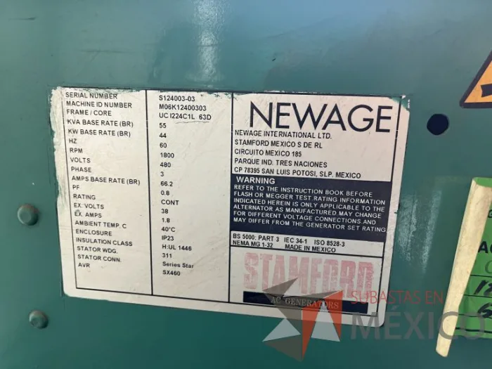 Lote 001 - Planta de emergencia SEIMEC con motor CUMMINS, 45 KVA - Imagen 25