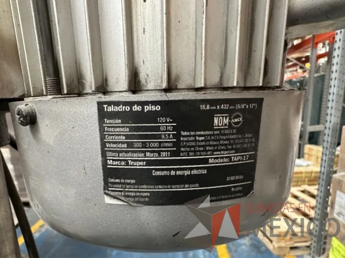 Lote 011 - Taladro de piso TRUPER, Modelo: TAPI-17 - Imagen 8