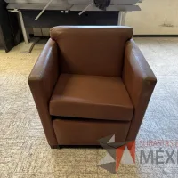 Lote 008 - 3 Sillones de 1 plazas con asiento y respaldo color café - Imagen 3