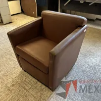 Lote 008 - 3 Sillones de 1 plazas con asiento y respaldo color café - Imagen 4