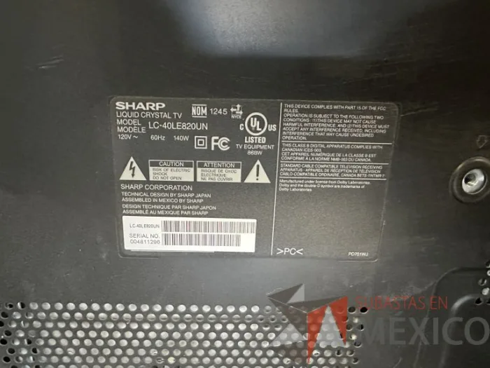 Lote 011 - Pantalla de 40", SHARP - Imagen 6