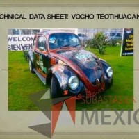 Lote 013 - Volkswagen Sedan 1994 “Vocho Teotihuacano” - Decorado con más de 19,800 Piedras Semipreciosas de Ocho tipos distintos, entre ellas Obsidiana, Jade y Venturina - Imagen 2