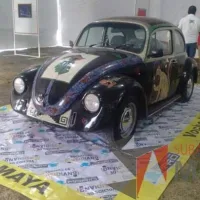Lote 014 - Volkswagen Sedan 1998 "Vocho Maya" - Decorado con más de 24,300 minerales: obsidiana, jadeíta, calcedonia, calamita y otros. - Imagen 9