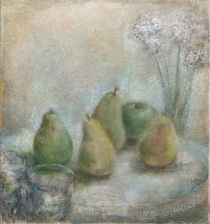 Lote 028 - Lucinda Urrusti - Naturaleza Muerta con Peras - Óleo sobre Lino - Imagen 2