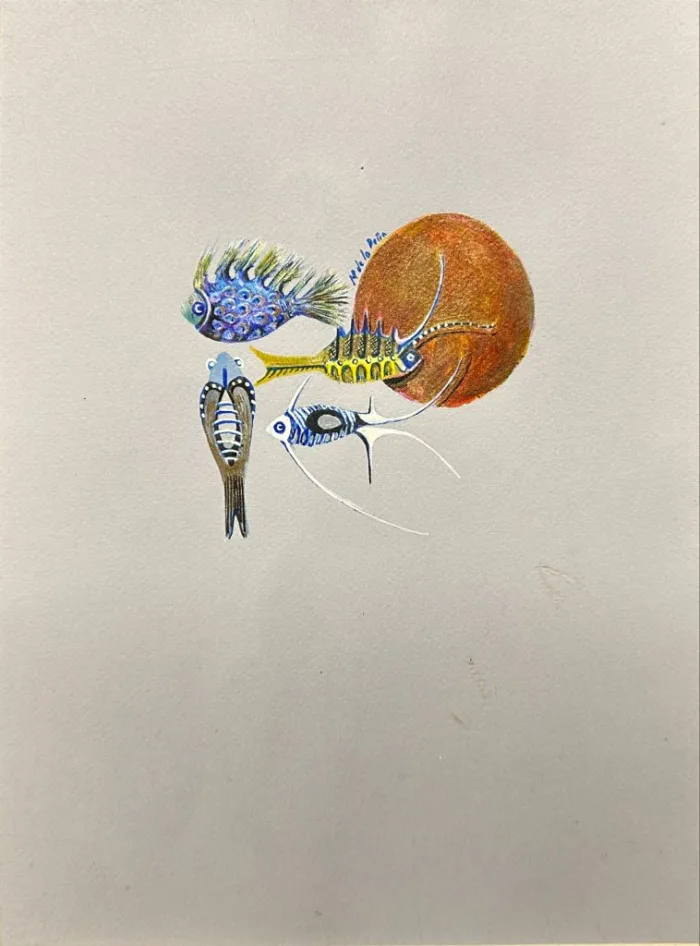 Lote 021 - M. de la Peña - Sin Título - Gouache - Imagen 3
