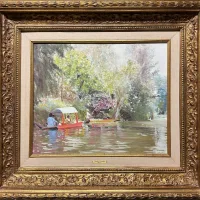 Lote 031 - Vicente Estrada - Xochimilco - Óleo sobre tela - Imagen 2