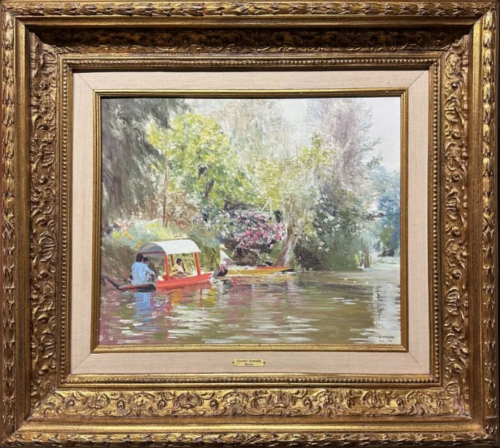 Lote 031 - Vicente Estrada - Xochimilco - Óleo sobre tela - Imagen 2