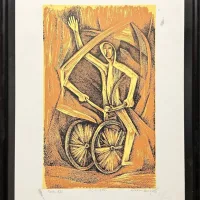 Lote 012 - Alfredo Zalce - Ciclista - Serigrafía P.A XXI - Imagen 2