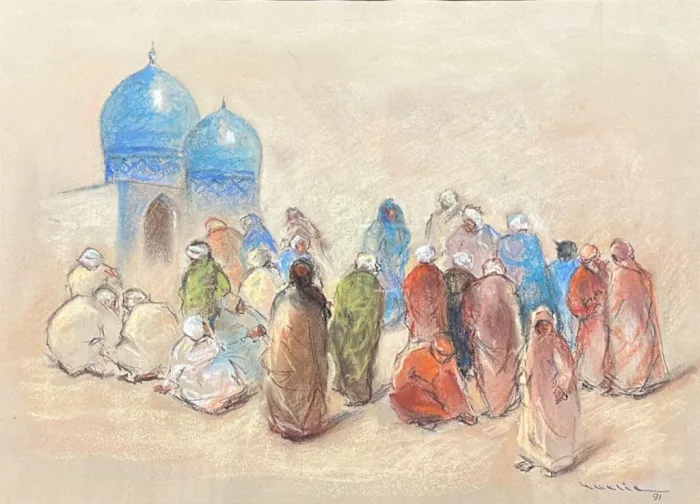 Lote 020 - Evelia Molina - Samarkanda (apunte) - Pastel y lápiz - Imagen 3