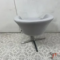 Lote 007 - Silla fija con asiento y respaldo en tela color gris - Imagen 2