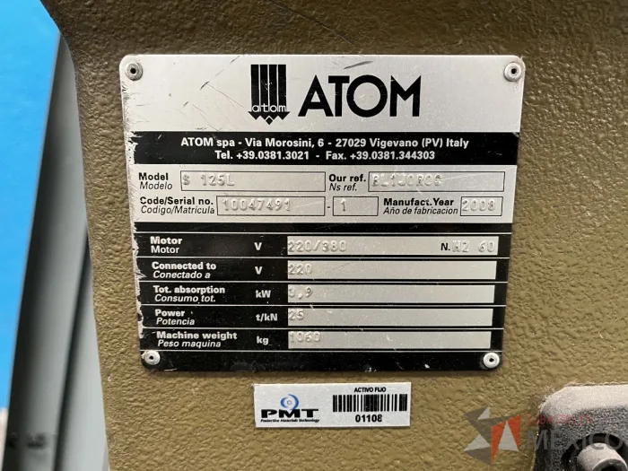 Lote 056 - Suajadora ATOM, Modelo: 125L  - Imagen 2