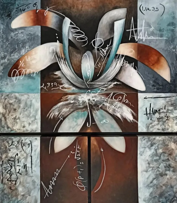 Lote 031 - Luz Herrera -  Orquídea en 3 - Óleo - Imagen 2