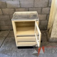 Lote 012 - Gabinete metálico con 1 puerta de vidrio y 2 cajones - Imagen 2