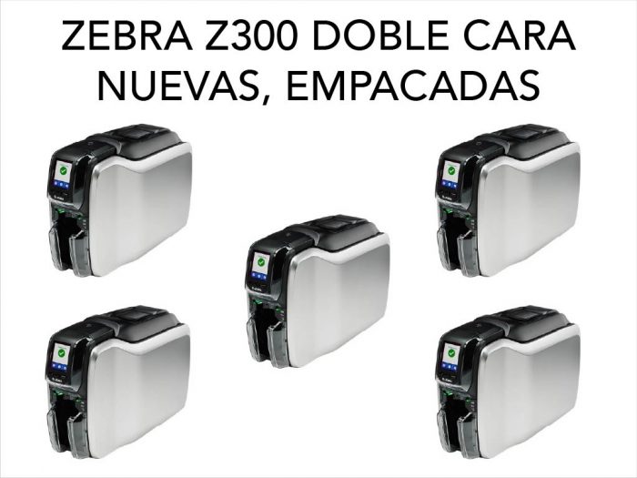 Lote 024 - 5 Impresoras de credenciales (doble cara) Zebra ZC300 - Nuevas en empaque original