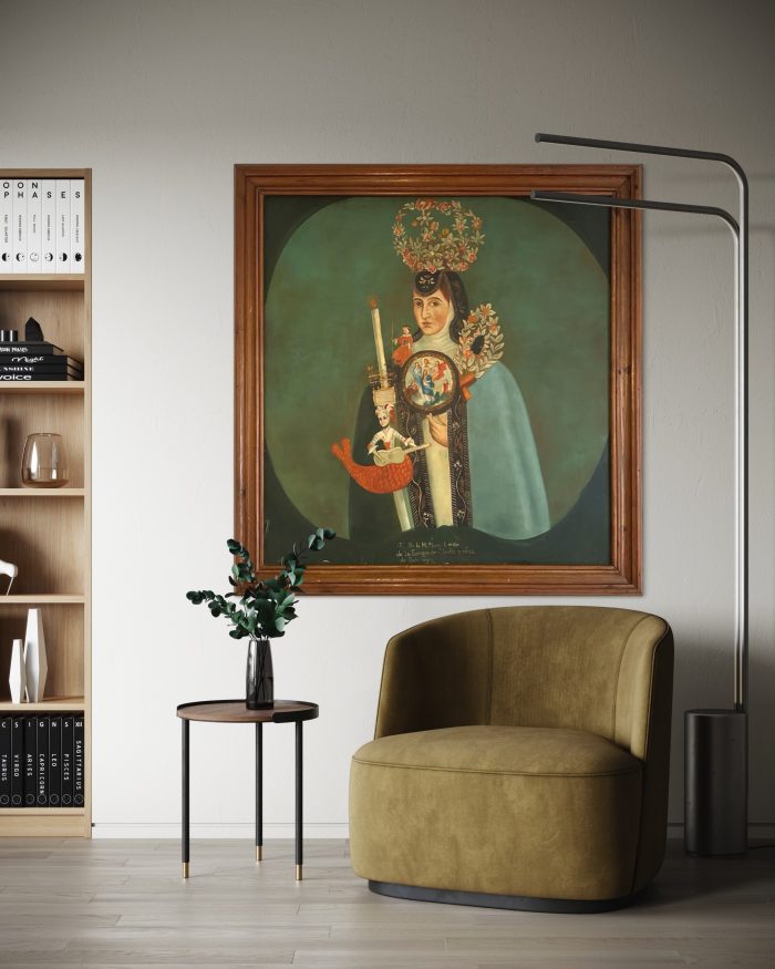 Lote 015 - Monja coronada de la orden concepcionista con escudo mariano (México). - Imagen 2