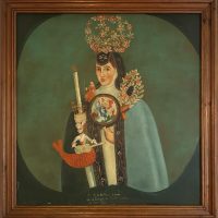 Lote 015 - Monja coronada de la orden concepcionista con escudo mariano (México).