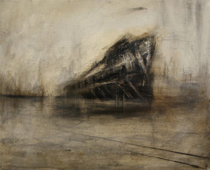 Lote 035 - Krysia González - Astillero, 2015 - Técnica mixta sobre tela y panel