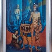 Lote 026 - Itzeel Reyes - Tres realidades, 2016 - Óleo sobre tela - Imagen 2