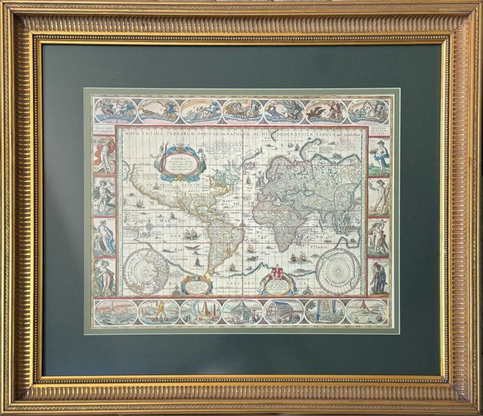 Lote 014 - Reproducción digital "Nova Totius Terrarum Orbis Geographica ac Hydrographica Tabula" enmarcada - Imagen 2